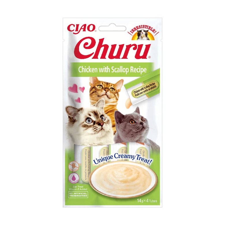 Churu Snack Cremoso de Pollo y Vieiras para gatos, , large image number null